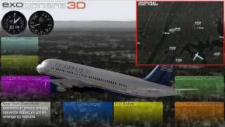 Flight 1549 Alternate Audio MultiPerspective Composite Animation [upl. by Krm]