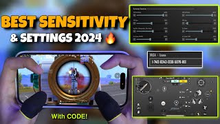 NEW😱BEST SENSITIVITY amp SETTINGS 2024🔥 4 Finger Claw Gyroscope  PUBG MOBILE [upl. by Kolva971]