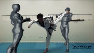 Taekwondo Back Side Kick and Spinning Jump Back Kick Tutorial  TaekwonWoo [upl. by Imogen]