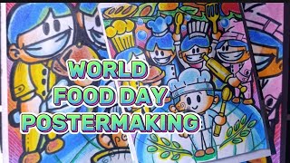 POSTERMAKING WORLD FOOD DAY SIMPLE POSTER IDEA  NO VOICE OVER ORIGINAL VIDEO [upl. by Tandi]