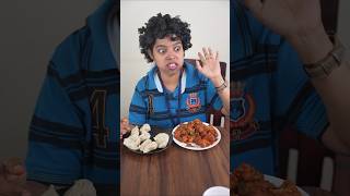 Me VS my Friend Eating Momos amp Manchurian 😂Lunch Time shorts comedy funny ashortaday friends [upl. by Atiuqat786]