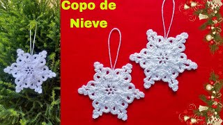 Cómo Tejer Copo de Nieve a CrochetTejido Navideño para DecorarIdeas de NavidadChristmas Crochet [upl. by Roland]