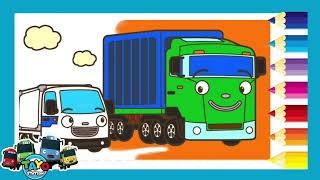 COLORING TAYO TRUCK BOX  TAYO THE LITTLE BUS EPS259 [upl. by Aratahs]