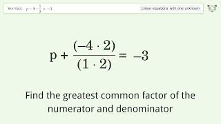 Solve p8123 Linear Equation Video Solution  Tiger Algebra [upl. by Leryt127]