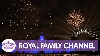 Tributes Paid to the Queen at London 2023 Fireworks [upl. by Annaehr]