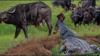 Wildebeests vs Crocodiles in the Grumeti River  Real World Animal [upl. by Cinelli500]