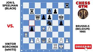 Viktor Korchnoi vs Jon S Speelman Brussels Belgium 1985 [upl. by Aitam]