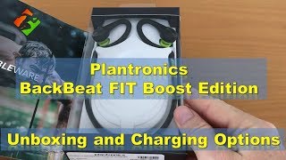 Plantronics BackBeat FIT Boost Wireless Earbuds  Unboxing and Charging Options [upl. by Calore]