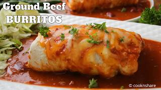 Flavor Fiesta Ground Beef Bean Burritos Recipe [upl. by Natsirhc]