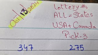 Pick 3  pick 4  pick 5  and Cashpop Todays Lottery Numbers Predictions  October 13th 2024 [upl. by Quigley811]