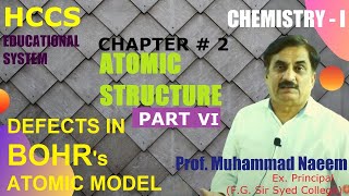 Defects in Bohr Atomic Model Ch 2 Atomic Structure Part VIChemistryI  Prof M Naeem  Lec 10 [upl. by Selia979]