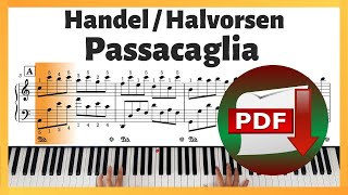 Passacaglia  Handel  Halvorsen Rearr by Pianistos  Piano Tutorial  Piano Cover  Sheet Music [upl. by Yenffit]