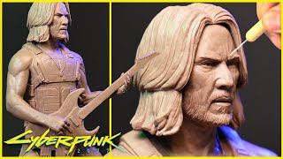 Johnny Silverhand with guitar clay Sculpting Cyberpunk 2077 [upl. by Enuahs371]