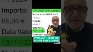 BONUS IRPEF 10O00 EURO PAGAMENTI IN CORSO youtube youtubeshorts inps perte yes pagamenti [upl. by Aubarta]