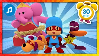 🦸 MÚSICA INFANTIL do POCOYO  Super heróis 30 minutos  Karaoke e desenhos animados para Crianças [upl. by Ainitsirk716]