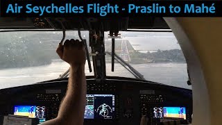 Full flight cockpit view  Air Seychelles  Praslin Mahé [upl. by Ariday617]