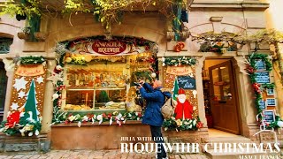 230 Riquewihr Christmas Fairyland in Alsace France  France Travel [upl. by Ahsaf]