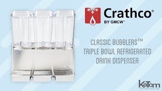 Crathco Classic Bubblers™ Triple Bowl Refrigerated Drink Dispenser 131D353120 [upl. by Kcirdehs]