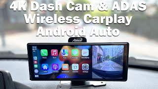 Advanced higher 1026inch Carplay amp Android Auto with 5G WiFi and AUX and 4K ADAS CamAdinkam V30S [upl. by Arait]