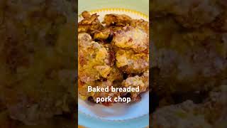 Baked breaded pork chop yummyfood porkchop bakedporkchop viralvideo [upl. by Cammi]