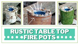 💥 EASY DIY Tabletop Fire Pot Using Tin Cans  Rustic Outdoor Decor [upl. by Agathy]