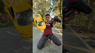 Yellow Lamborghini exprement tesla rccar toys lamborghini unboxing shortsfeed funny [upl. by Avehsile359]