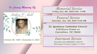 Mathew V Malil Funeral Service [upl. by Callie851]