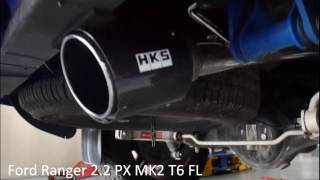 Ford Ranger T6 PX MK2 HKS Legamax muffler with ATP downpipe 2 2 [upl. by Adner]