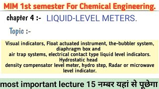 mim chapter 4 liquidlevel meter for measuring instruments and Measurement polytechnic 1st semest [upl. by Kere721]