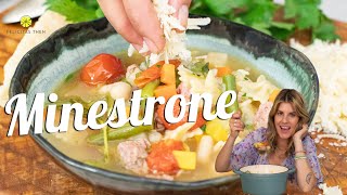 Bunte Minestrone  köstliche italienische Gemüsesuppe mit Nudeln  Felicitas Then [upl. by Ahsanat]