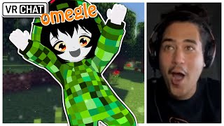 Cute Minecraft Creeper ATTACKED by Omegle [upl. by Nosro]