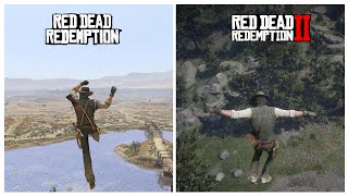 RDR 1PS4 vs RDR 2  Comparison of Physics and Actions [upl. by Aretahs749]