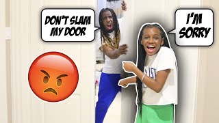 SLAMMED THE DOOR IN MY DADS FACE PRANK 🤣 [upl. by Garges383]