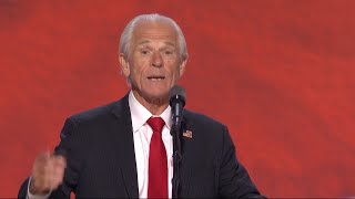 Peter Navarro speaks at the RNC hours after being released from a Florida prison [upl. by Concha]