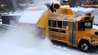 School bus going through snow blower [upl. by Effy]