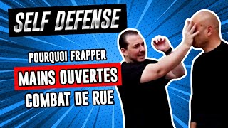 Pourquoi fautil frapper avec les mains ouvertes en Self défense Combat de rue [upl. by Olenolin]