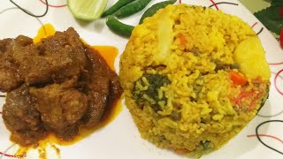 Vagetable vuna Khichuri। ভাতের চালের ভুনা সবজি খিচুড়ি । প্রেসার কুকারে গরুর মাংস রান্না। [upl. by Cristina927]