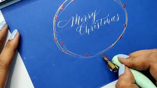 Merry Christmas Calligraphy Ideas Christmas Calligraphy Tutorial [upl. by Aramad]