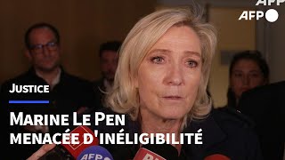 Procès du RN  Marine Le Pen dénonce quotloutrancequot des réquisitions  AFP Extrait [upl. by Einnaffit]