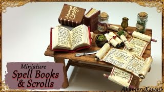 Miniature Scrolls amp Spell Books  Halloween paperfabric Tutorial [upl. by Eiramaliehs]