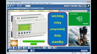 plc programming latch unlatch and interlocking pump logic in Zelio soft 2 [upl. by Griffin]