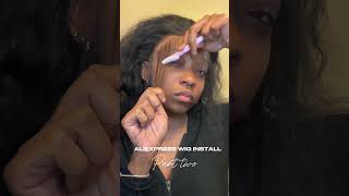 Aliexpress wig install Pt2 wiginstall getreadywithme review grwm aliexpress [upl. by Nomzaj847]