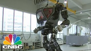 CNBC Takes A Ride In A 13Foot 16 Ton Walking Robot  CNBC [upl. by Farl]