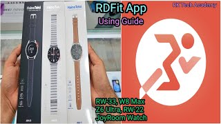 How To Connect SmartWatch Through RDFit App In  Hindi  RW22RW33JoyRoom  Add Custom Wallpaper [upl. by Eimam]