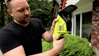 Ryobi 40V Battery Powered 18 inch Hedge Trimmer Review [upl. by Strait226]