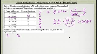 Linear Interpolation Recap  Edexcel Maths A Level Statistics [upl. by Randal]