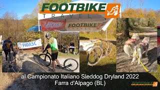 Footbike Travel con i Kickbike Cross al Campionato Italiano Sleddog Dryland Farra DAlpago 2022 [upl. by Bonnice]