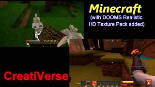 Minecraft VS CreatiVerse  Side By Side Comparison 1080P HD [upl. by Enimajneb252]