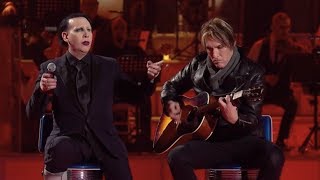 Marilyn Manson and Tyler Bates performing Sweet Dreams Acoustic live on italian TV show MUSIC [upl. by Wetzell]