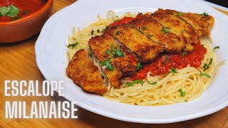 ESCALOPE PANEE A LA MILANAISE ET SPAGHETTI SAUCE TOMATE [upl. by Aisylla]